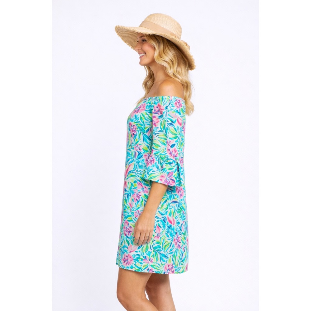 Tropical Off-Shoulder Dress 👗🏝️ - Picture 4 of 17